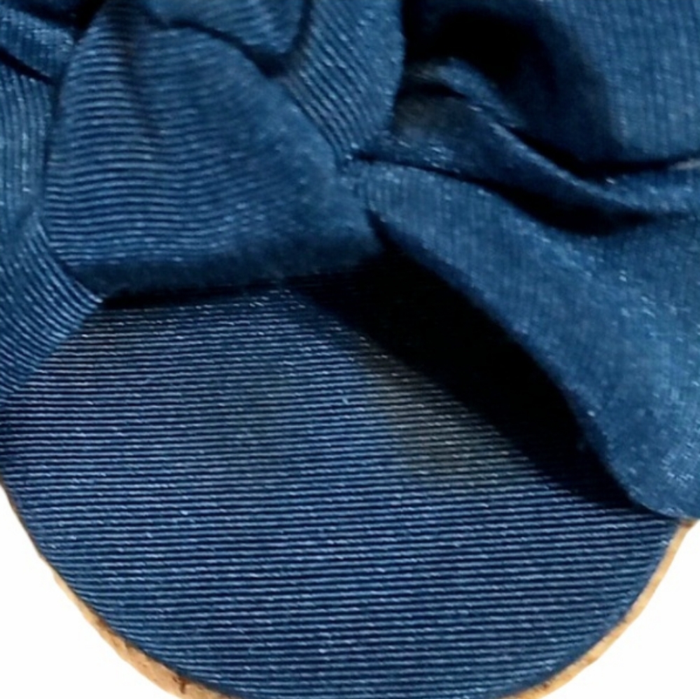 Tory Burch Penny Cork Wedge Sandals in Newport Navy Sz 10 - Picture 13 of 14